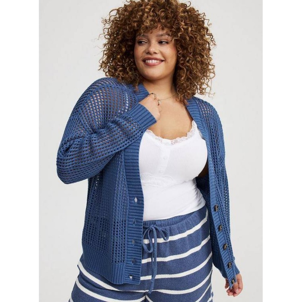 Torrid Open Stitch V-Neck Cardigan Sweater Size 2X